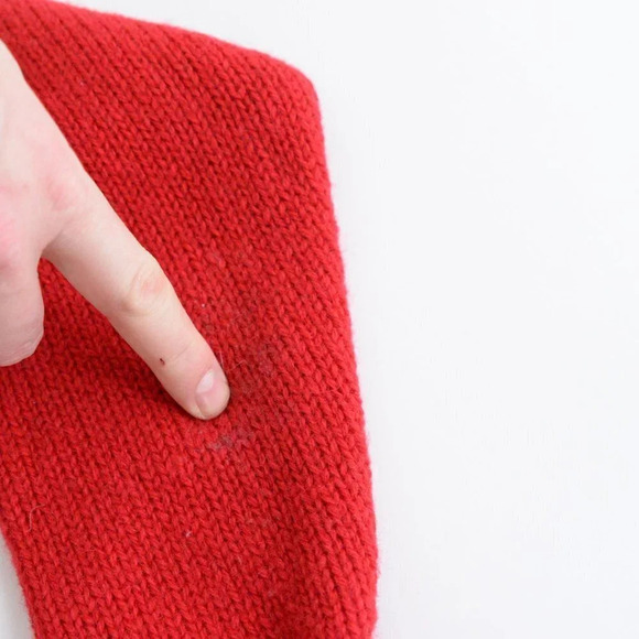 Vintage Charter Club  Red 100% Wool w/ Suede Patch Knit Crewneck Sweater L - Picture 6 of 12